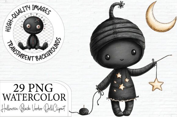 Download Halloween Black Voodoo Doll Clipart PNG - Png Collection