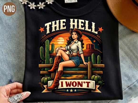 Download The Hell I Wont Cowgirl Retro Shirt PNG - Png Collection
