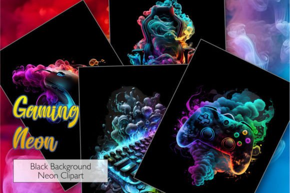 Download Gaming PNG Sublimation Neon Postcards - Png Collection